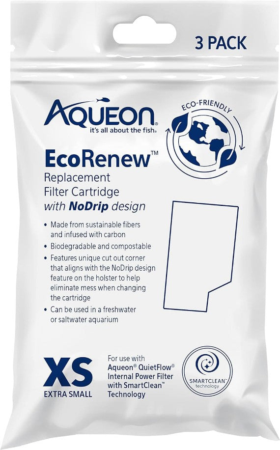 Extra Small - 18 count (6 x 3 ct) Aqueon EcoRenew Replacement Filter Cartridge