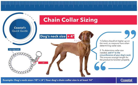 24" long Coastal Pet Herm Sprenger Steel Chain Choke Dog Collar 4.0mm
