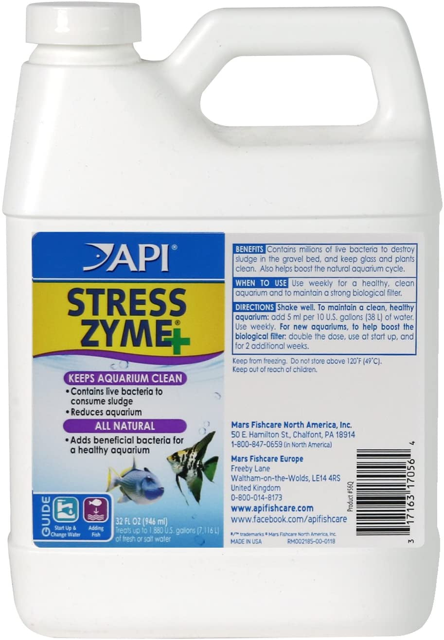 96 oz (3 x 32 oz) API Stress Zyme Plus Bio Filtration Booster