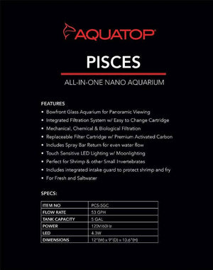 Aquatop Pisces Nano Cube Glass Aquarium - PetMountain.com