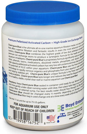 44 oz (4 x 11 oz) Boyd Enterprises Chemi-Pure Blue for Reef and Marine Aquariums