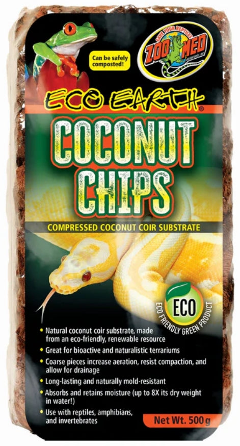 4 count (4 x 1 ct) Zoo Med Eco Earth Coconut Chips Brick