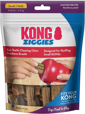42 oz (6 x 7 oz) KONG Ziggies Chicken Recipe Teeth Cleaning Small Dog Treats