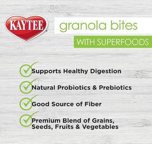 81 oz (18 x 4.5 oz) Kaytee Granola Bites with Super Foods Spinach and Kale