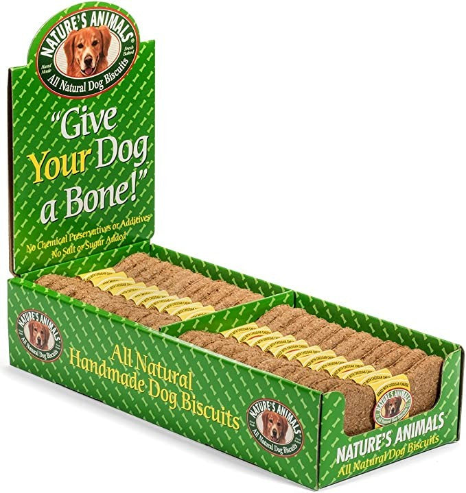 96 count (4 x 24 ct) Natures Animals Dog Bone All Natural Dog Biscuits Cheddar Cheese Treat