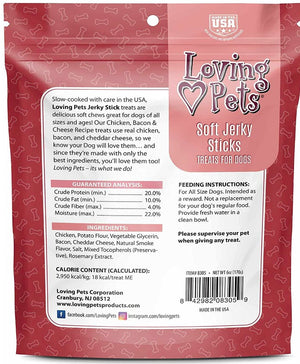 6 oz Loving Pets Soft Jerky Sticks Bacon Flavor