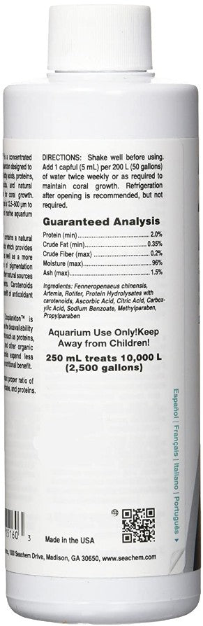 8.5 oz Seachem Reef Zooplankton Unique Blend of Marine Zooplankton for Aquariums
