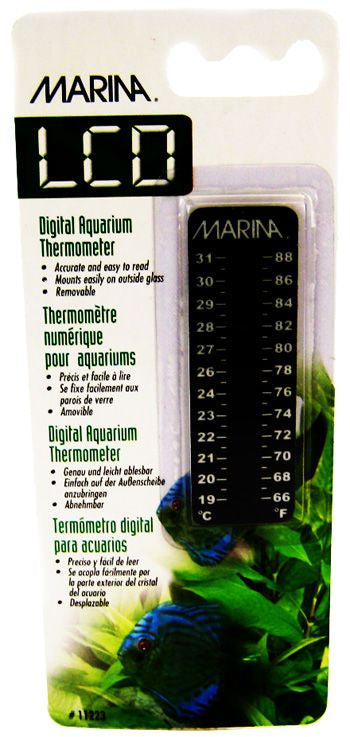 1 count Marina LCD 3" Long Digital Aquarium Thermometer 66 to 88&deg; F