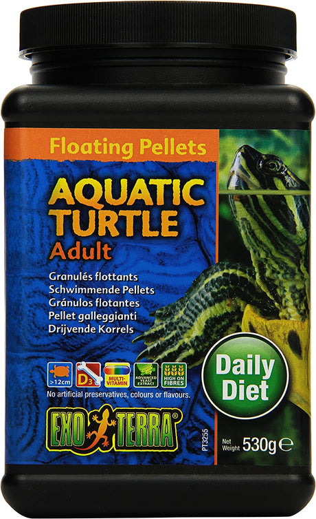 55.8 oz (3 x 18.6 oz) Exo Terra Floating Pellets Adult Aquatic Turtle Food