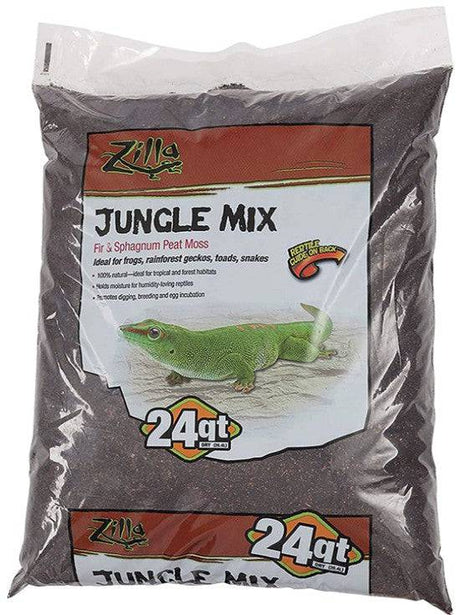Zilla Jungle Mix with Fir and Sphagnum Peat Moss for Frogs, Rainforest Geckos, Toads and Snakes - PetMountain.com