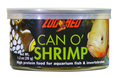 1.2 oz Zoo Med Can O Shrimp High Protein Food for Aquarium Fish and Invertebrates