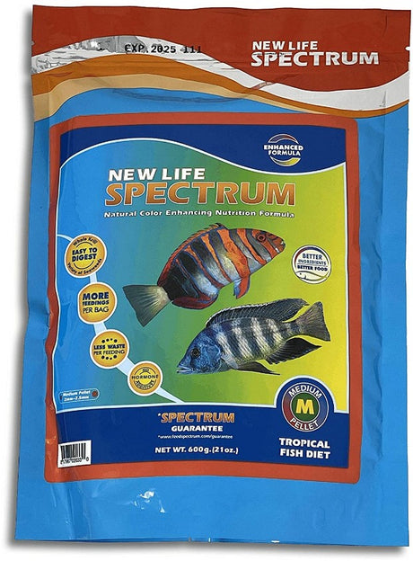 600 gram New Life Spectrum Tropical Fish Food Medium Sinking Pellets