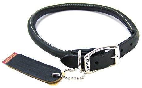 Circle T Rounded Collar Black Leather - PetMountain.com