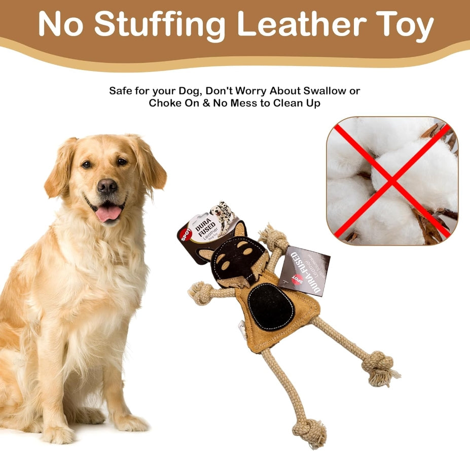 1 count Spot Dura Fused Leather Jungle Animal Dog Toy
