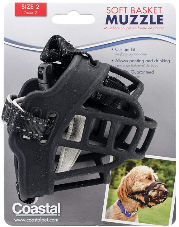 Coastal Pet Soft Basket Muzzle for Dogs Black - PetMountain.com