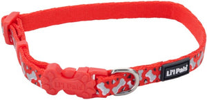Lil Pals Reflective Collar Red with Bones - PetMountain.com