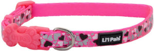 Lil Pals Reflective Collar Pink with Hearts - PetMountain.com