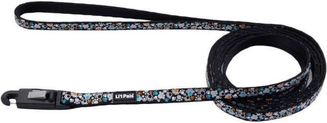 Lil Pals Reflective Leash Teal and Orange Paws - PetMountain.com