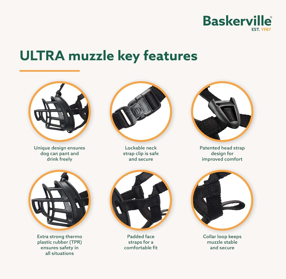 Size 4 Company of Animals Baskerville Ultra Muzzle for Dogs