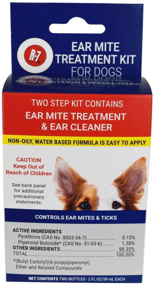 2 oz Miracle Care Pet Ear Mite Treatment Kit and Ear Cleaner for Dogs