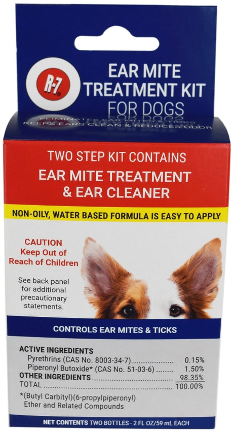 6 oz (3 x 2 oz) Miracle Care Pet Ear Mite Treatment Kit and Ear Cleaner for Dogs