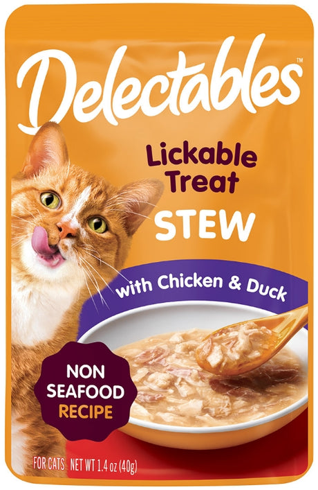 12 count (12 x 1 ct) Hartz Delectables Stew Lickable Treat for Cats Chicken and Duck