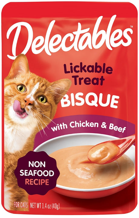 1 count Hartz Delectables Bisque Lickable Treat for Cats Chicken and Beef