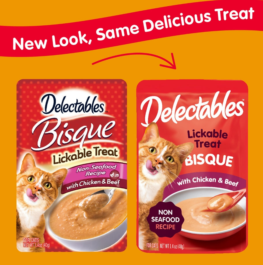 1 count Hartz Delectables Bisque Lickable Treat for Cats Chicken and Beef