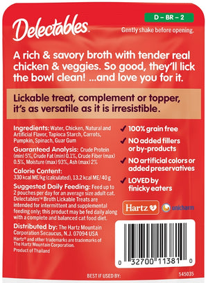 12 count (12 x 1 ct) Hartz Delectables Savory Broth Lickable Treat for Cats Chicken and Veggies