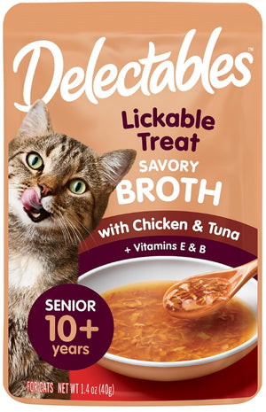 1 count Hartz Delectables Savory Broth Lickable Treat for Senior Cats Chicken and Tuna