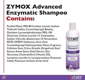 48 oz (4 x 12 oz) Zymox Shampoo with Vitamin D3 for Dogs and Cats