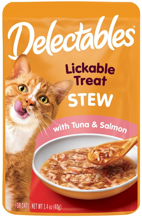 1 count Hartz Delecatbles Stew Lickable Treat for Cats Tuna and Salmon