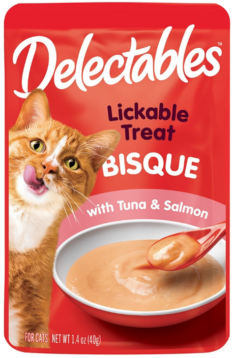 1 count Hartz Delecatbles Bisque Lickable Treat for Cats Tuna and Salmon