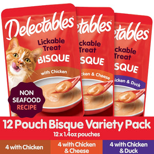 12 count Hartz Delecatbles Bisque Lickable Treat for Cats Variety Pack