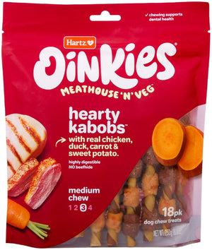 18 count Hartz Oinkies Meathouse n Veg Hearty Kabobs for Dogs