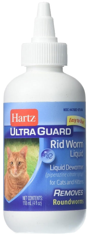 4 oz Hartz UltraGuard Rid Worm Liquid Dewormer for Cats