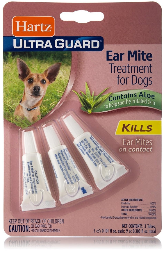 18 count (6 x 3 ct) Hartz UltraGuard Ear Mite Treatment for Dogs