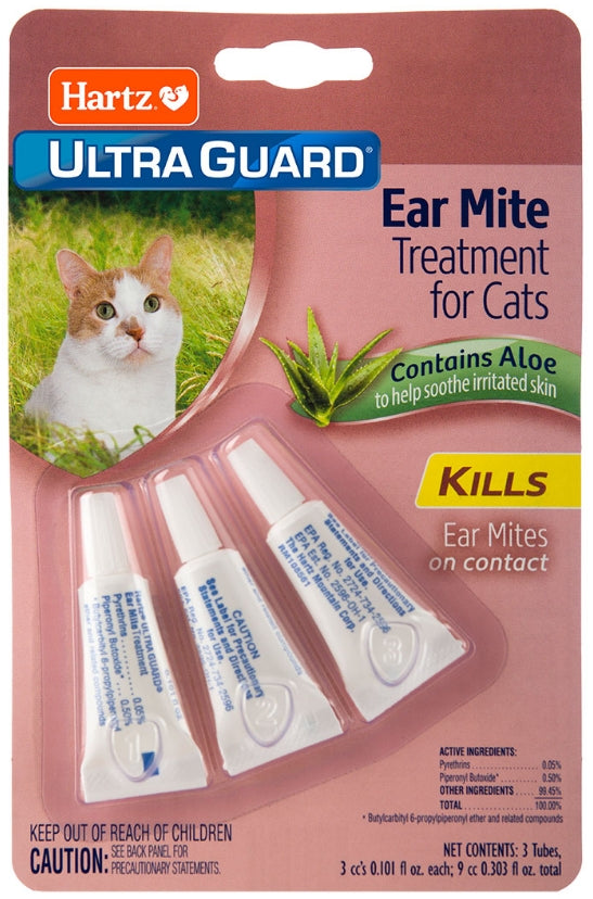 18 count (6 x 3 ct) Hartz UltraGuard Ear Mite Treatment for Cats