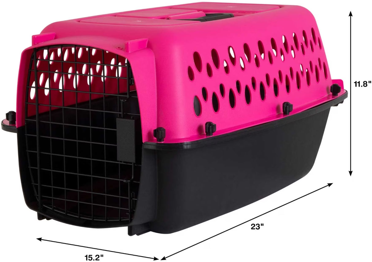 Small - 1 count Petmate Pet Porter Kennel Pink and Black
