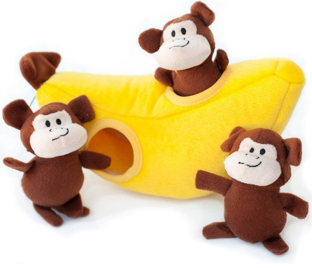3 count ZippyPaws Interactive Monkey and Banana Burrow