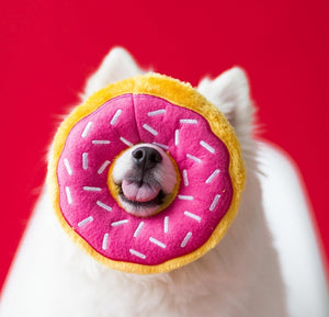 1 count ZippyPaws Dog Donutz Toy Strawberry Sprinkle