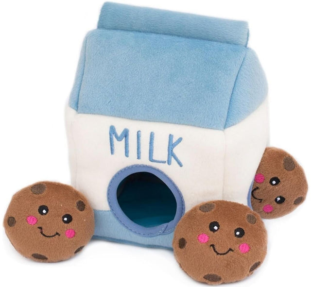 3 count ZippyPaws Interactive Milk and Cookies Burrow