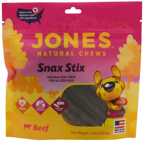 3.3 oz Jones Naturals Beef Sausage Sticks 5 Inch Dog Treat