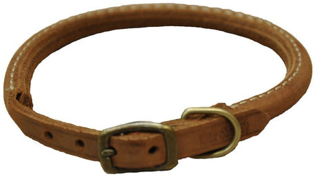 Circle T Rustic Leather Dog Collar Chocolate - PetMountain.com