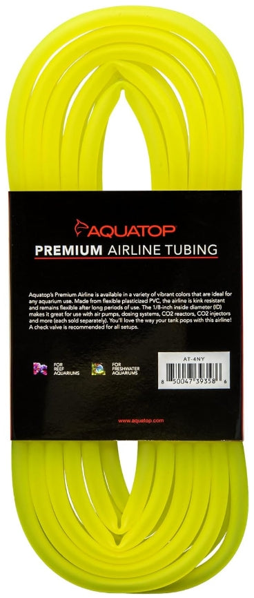 52 feet (4 x 13 ft) Aquatop Premium Airline Tubing Neon Yellow