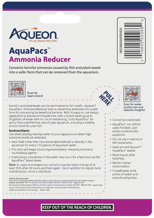 24 count (6 x 4 ct) Aqueon AquaPacs Ammonia Reducer