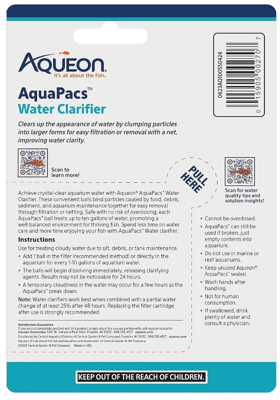 4 count Aqueon AquaPacs Water Clarifier