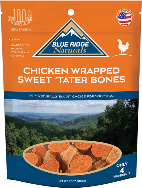 36 oz (3 x 12 oz) Blue Ridge Naturals Chicken Wrapped Sweet Tater Bones