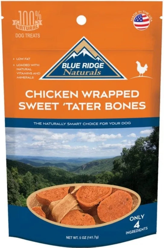 45 oz (9 x 5 oz) Blue Ridge Naturals Chicken Wrapped Sweet Tater Bones