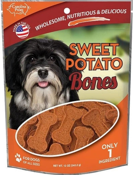 48 oz (4 x 12 oz) Carolina Prime Sweet Tater Bones Dog Treats